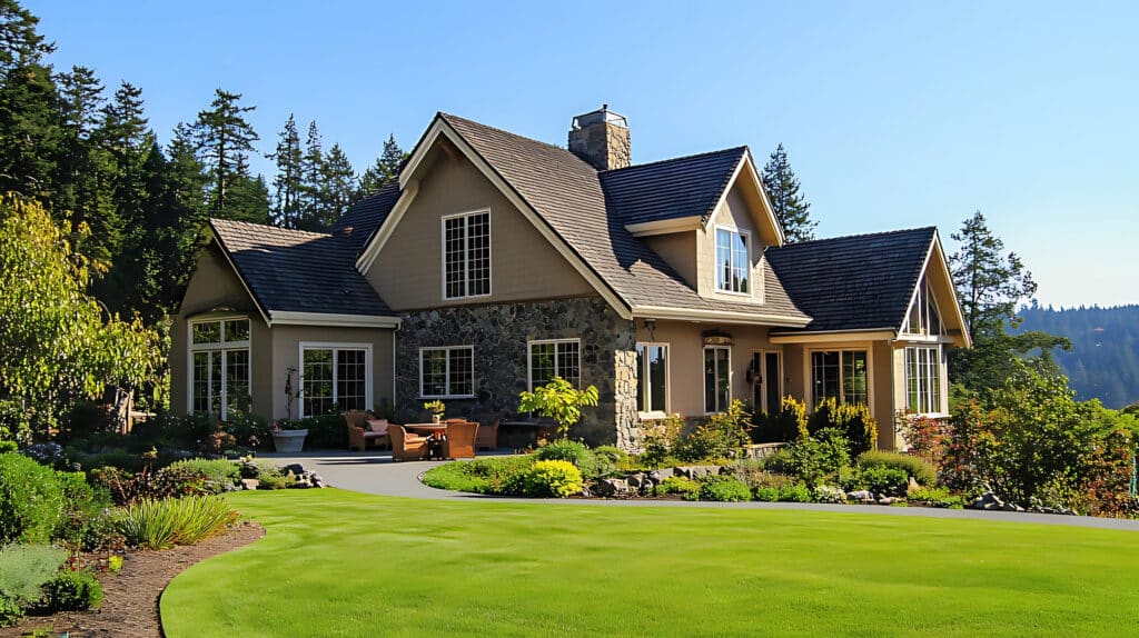 House with beautiful landscaping. View of the lawn and garden. Cash Offer for My House: House with beautiful landscaping. View of the lawn and garden.